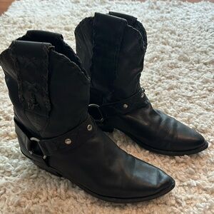 Leather cowgirl booties